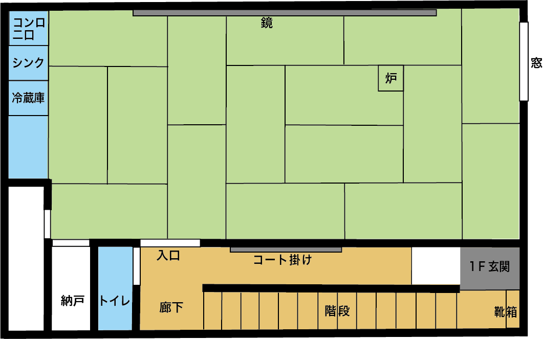 図面 : レンタルルームの図面